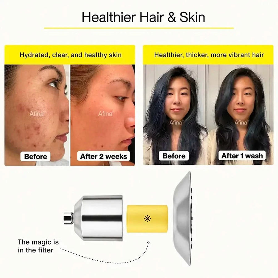 Afina showerhead hair and skin