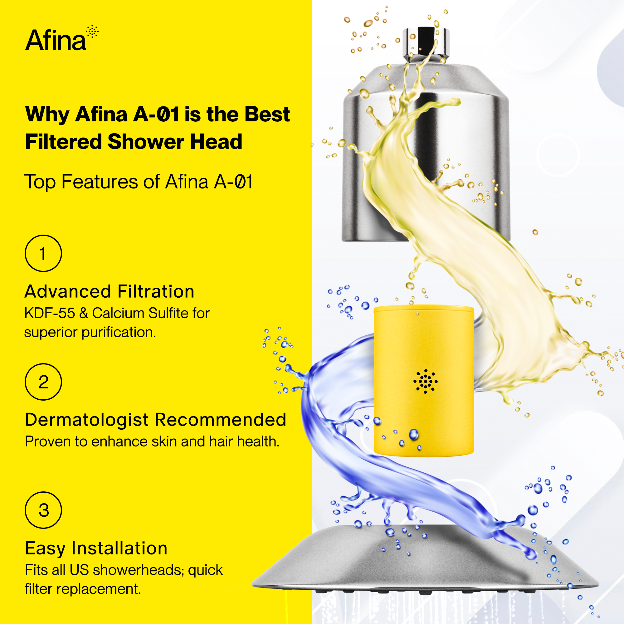 Afina shower filtration