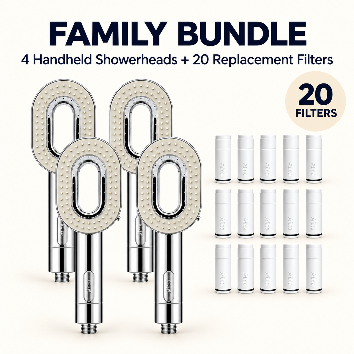 Afina Handheld Filtered Shower Head Yearly Bundle