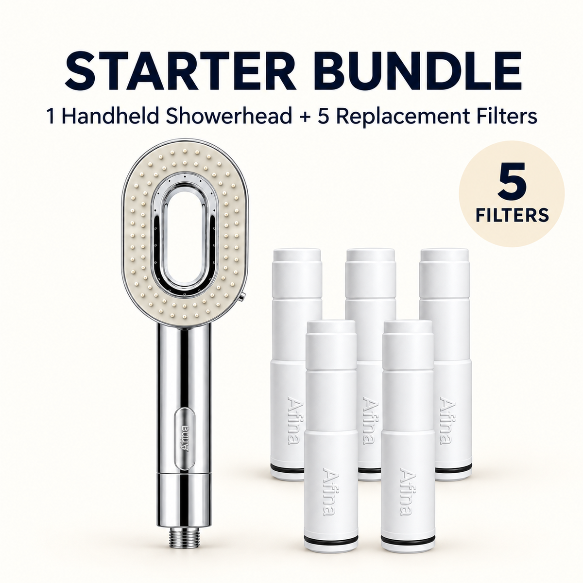 Afina Handheld Filtered Shower Head Yearly Bundle