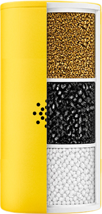 Cutaway of the Afina multi-layer filter cartridge