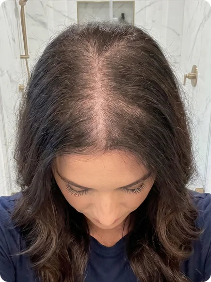 Hair before and after using Afina — before