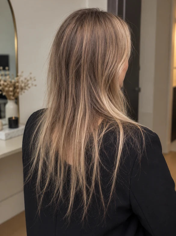 Hair before and after using Afina — before