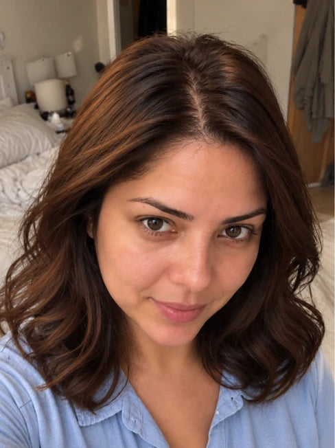 AI-generated illustration of hair before and after — after