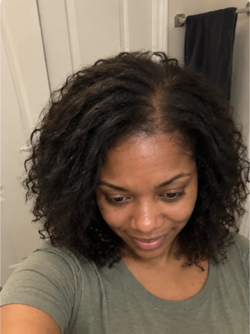 AI-generated illustration of hair before and after — after
